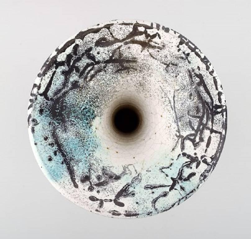 Jens Thirslund Kähler Vase Decorated with Green Glaze In Excellent Condition In Copenhagen, DK