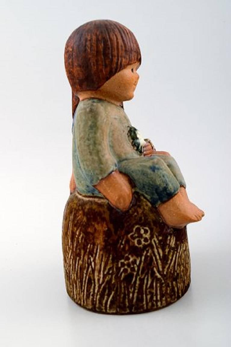 Seltene Figur, Lisa Larson, „Siblings“, glasierte Keramik, Gustavsberg, Schweden (Skandinavische Moderne) im Angebot