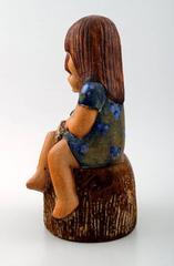 Rare Figure, Lisa Larson, "Siblings", Glazed Pottery, Gustavsberg, Sweden