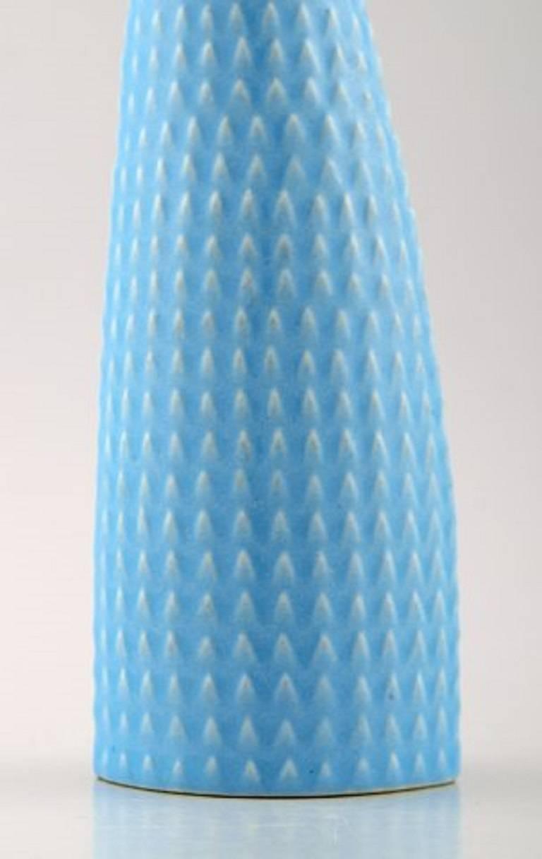 Scandinavian Modern Gustavsberg, Sweden, Reptile Vase in Turquoise by Stig Lindberg, 1960s For Sale