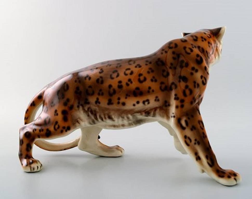 Austrian Keramos, Vienna Jaguar Figure in Porcelain, Beautiful Figure, circa 1940s
