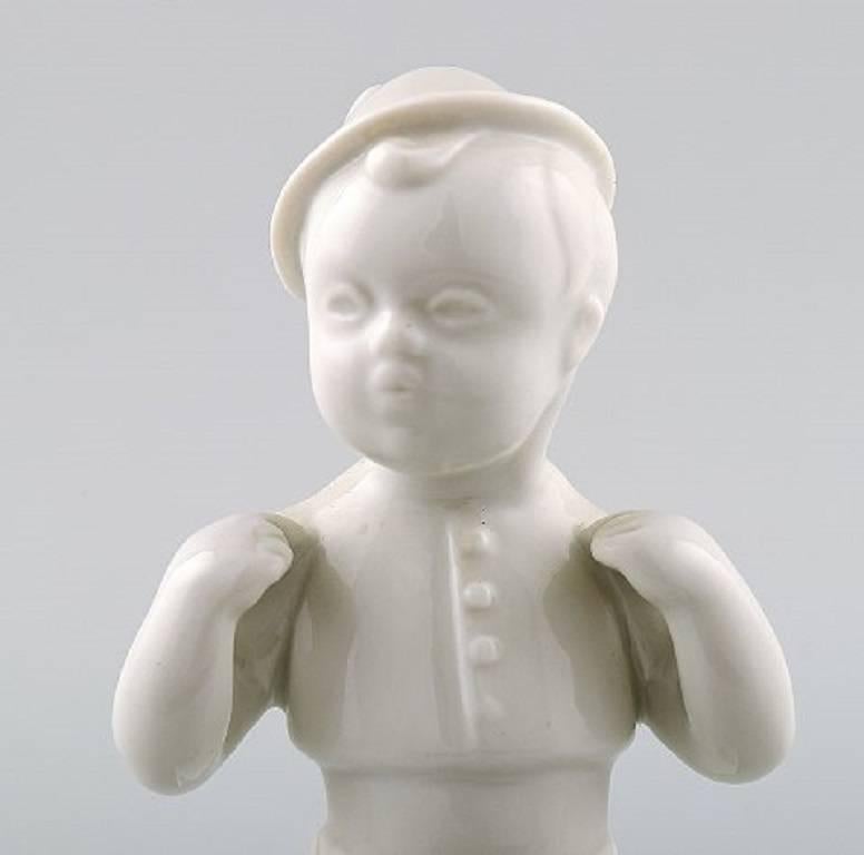 Scandinave moderne Edit Bjurstrm pour Rrstrand, Suède, « Four Boy Figures », Blanc de Chine en vente
