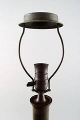 Just Andersen Art Deco Table Lamp in Bronze, Columnar Base on Circular Foot