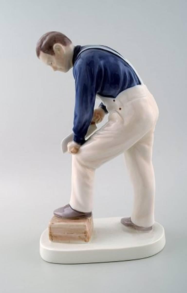 Danish Bing & Grondahl Figure Craftsman 2434 Carpenter For Sale