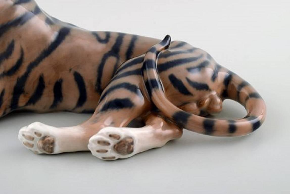 Danish Royal Copenhagen Porcelain Figurine in the Form of a Tiger, No. 714