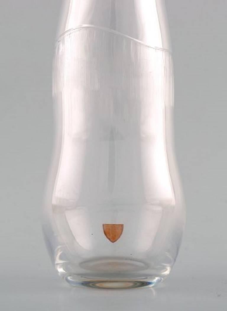 Mid-20th Century Large Orrefors Art Glass Vase, Stylish Swedish Design, 1950s-1960s For Sale