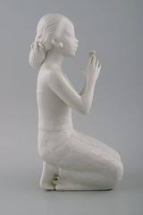 Harald Salomon for Rörstrand, White Glazed Figure of Balinese