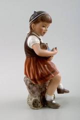 Dahl Jensen Figurine No. 1295, the Little Girl Bente by Jens Peter Dahl Jensen