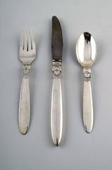 Georg Jensen Sterling Silver 'Cactus' Cutlery, Complete Service, 17 Parts