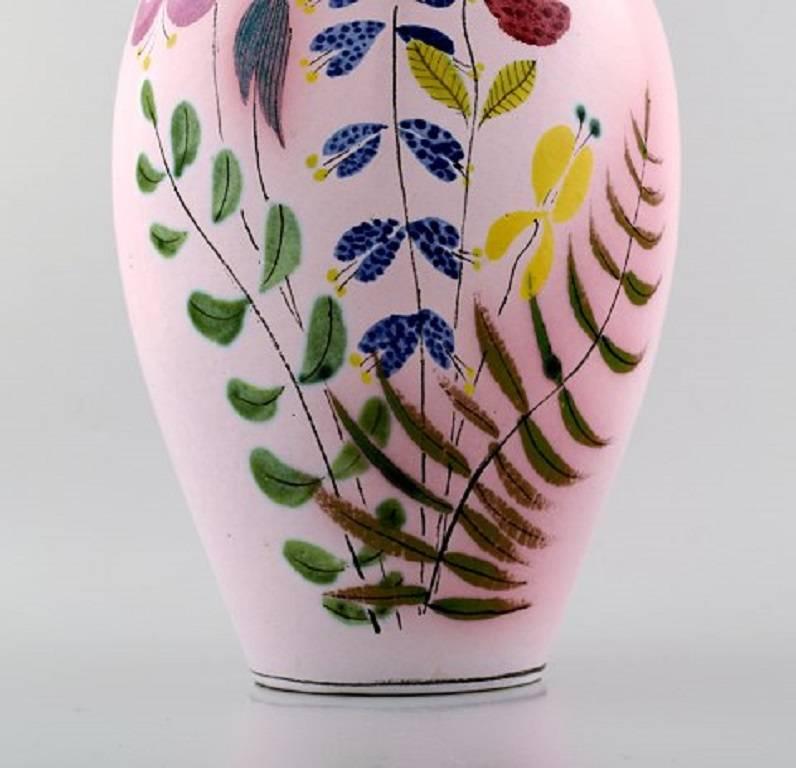 Scandinavian Modern Stig Lindberg Studio Hand for Gustavsberg, Large Vase, Hand-Painted Decoration