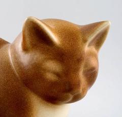 Rare figurine en poterie Gustavsberg Lisa Larson:: le chat "Moïse"