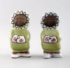 Collection of Upsala-Ekeby Art Pottery Figurines, Eskimo Children