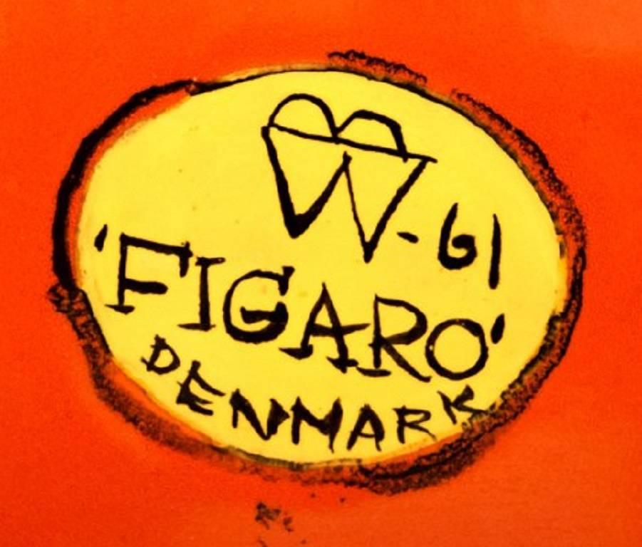 Danish Bjorn Wiinblad 'Figaro' Very Large Shaving-Dish or Wall Plaque in Orange For Sale