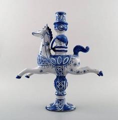Bjorn Wiinblad Figurine from the Blue House, Figure/Candlestick Rider on Horse