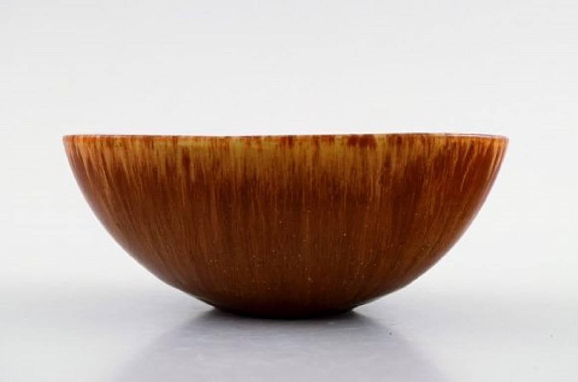 Carl-Harry Stalhane, Rorstrand, ceramic bowl.

Beautiful glaze in shades of brown.

Measures 11.5 x 5 cm.

In perfect condition, 1st factory quality.