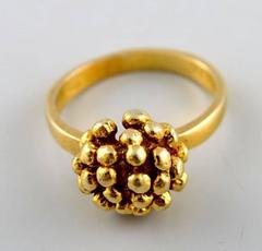 Flora Danica Jewelry, Three Rings of Sterling Silver, Gold-Plated