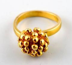 Flora Danica Jewelry, Two Rings of Sterling Silver, Gold-Plated