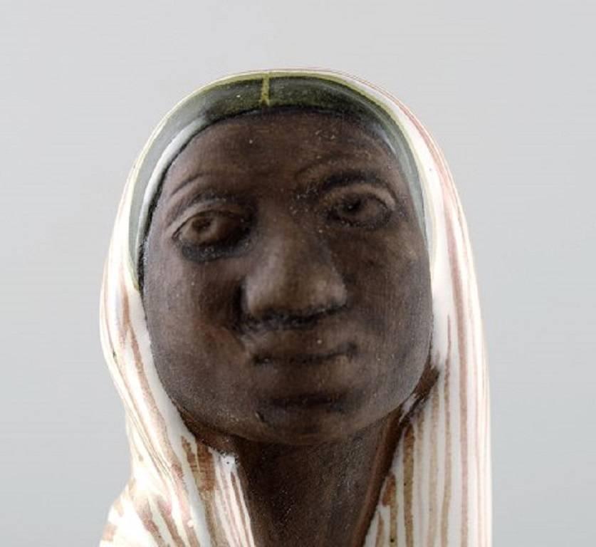 Mari Simmulson Figure, Ceramics, Upsala-Ekeby, Indonesian Woman In Excellent Condition For Sale In Copenhagen, DK