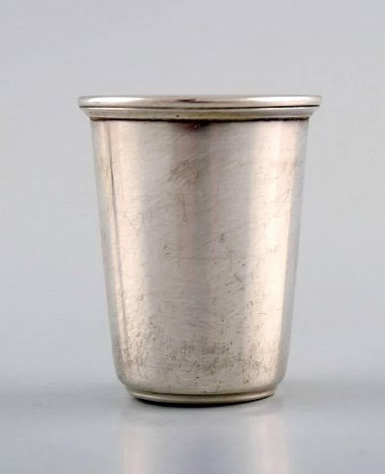 Danish Six Vodka / Snaps / Hunting Goblets in Sterling Silver, circa 1930s-1940s