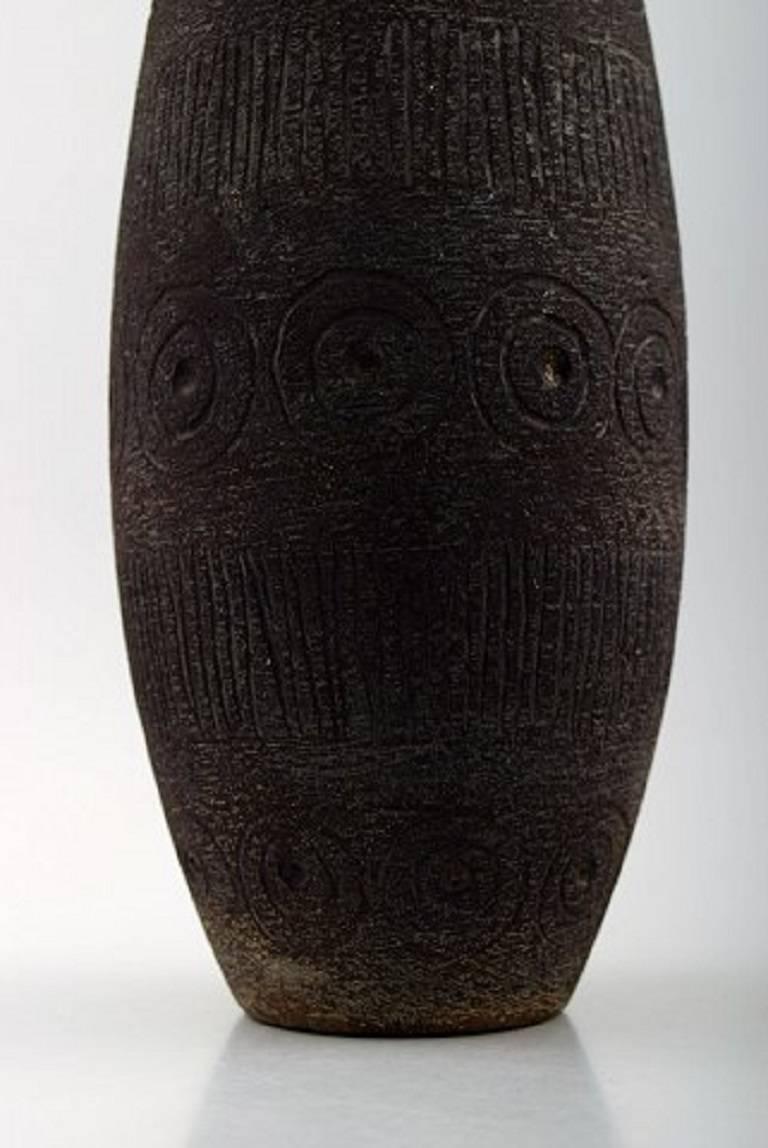Scandinave moderne Vase de céramiste suédois Elsi Bourelius pour Jie, Gantofta en vente
