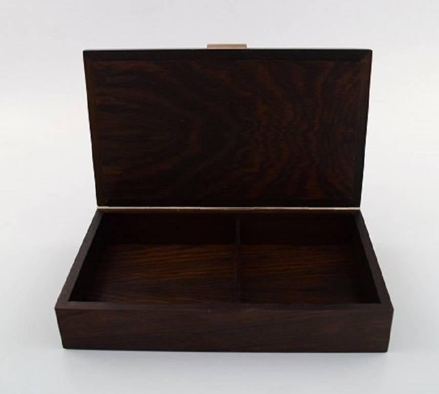 Hans Hansen, Casket / Box in Rosewood Inlaid with Silver In Excellent Condition In Copenhagen, DK