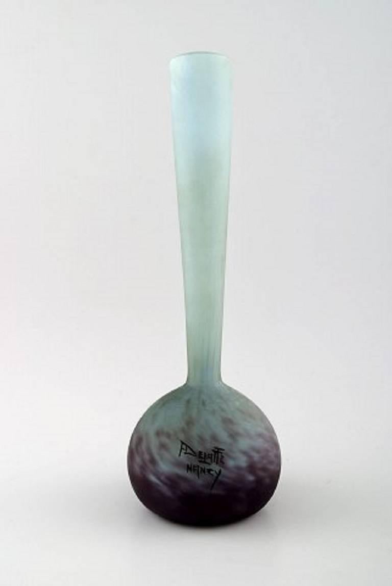 Modern André Delatte for Daum, Nancy A Pair of Soliflore Art Glass Vases