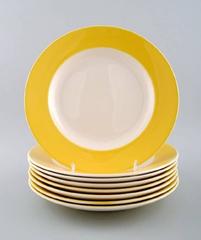 Eight Lunch Plates, Susanne Yellow Confetti Royal Copenhagen and Aluminia