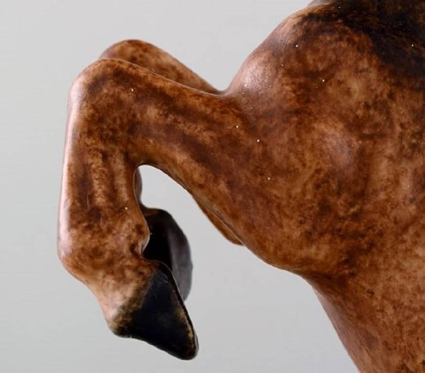 Danish 'Michael Andersen' Rearing Horse in Ceramics in Different Shades of Brown