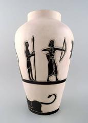 Robert Loiseleur for Lezoux, French Ceramist. Large Modernist Floor Vase