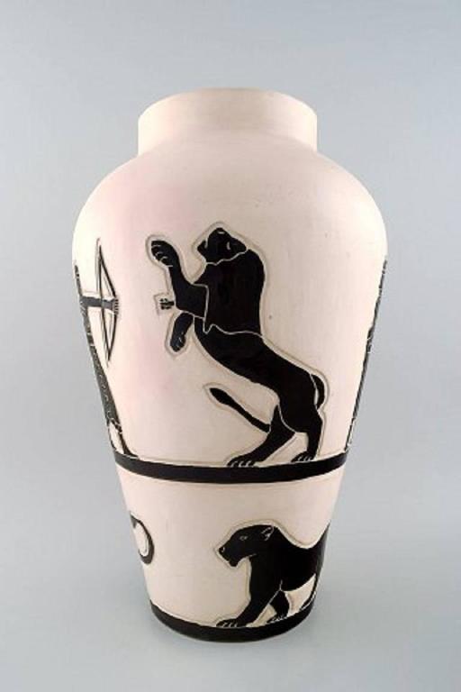 Robert Loiseleur for Lezoux, French Ceramist. Large Modernist Floor