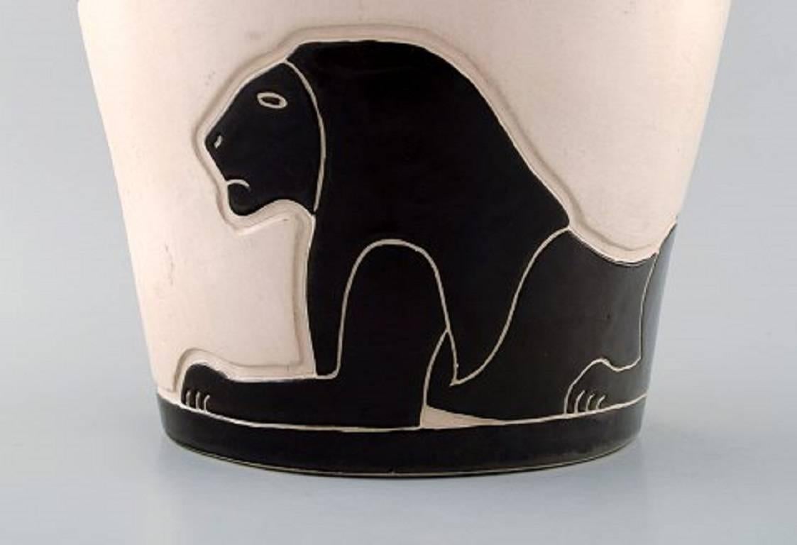 Robert Loiseleur for Lezoux, French Ceramist. Large Modernist Floor