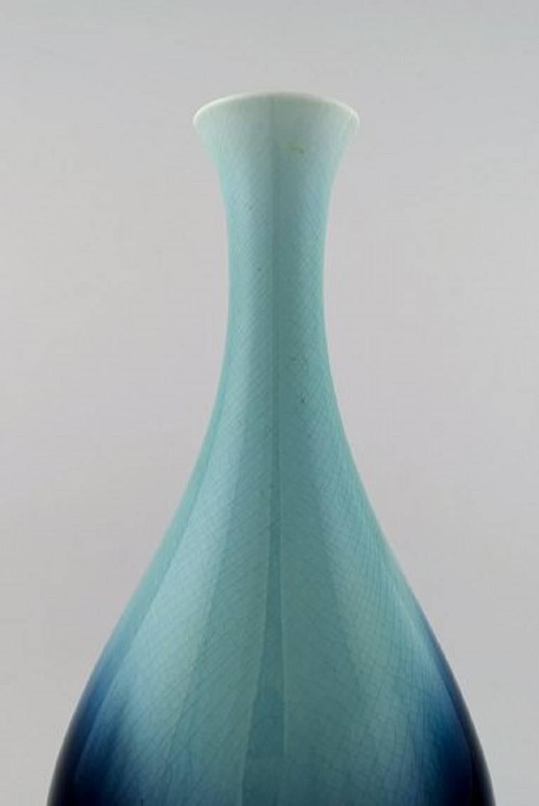 Art Deco Rörstrand/Rorstrand Floor Vase in Faience, Glaze in Blue Tones