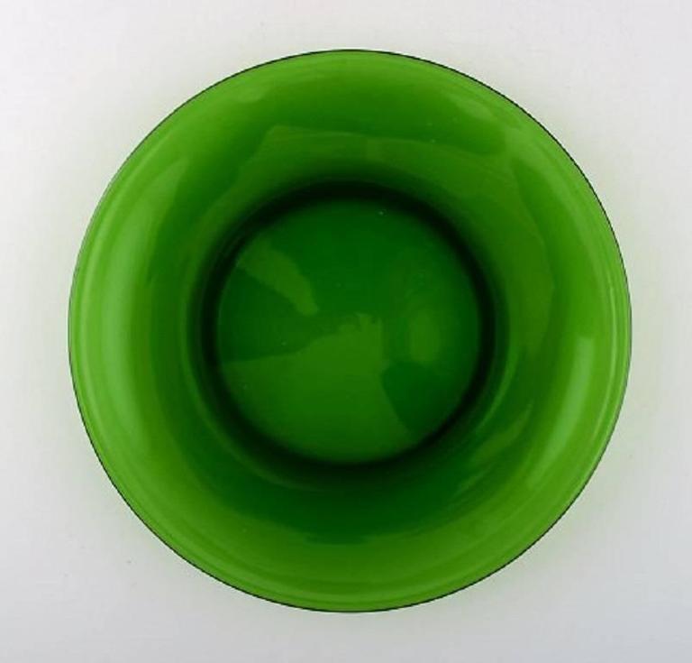 Vereco, France, 15 Plates in Green Art Glass, MidCentury Modern at 1stDibs