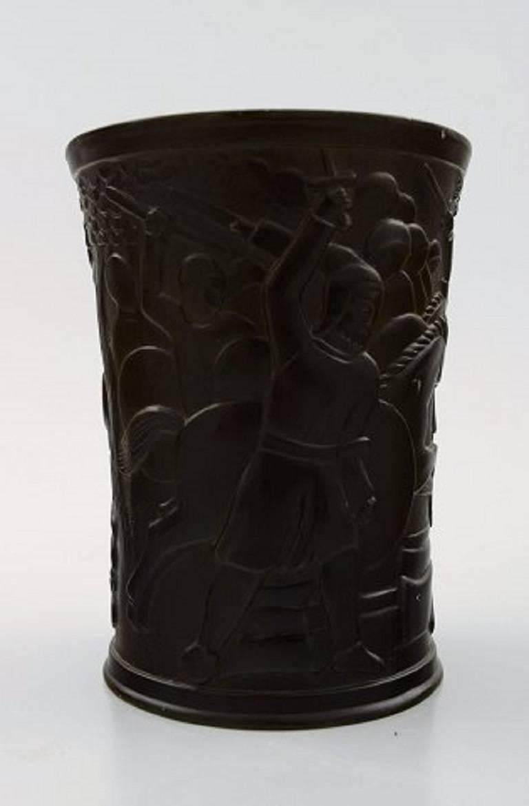 Art Deco Cup or Vase, Designed by Just Andersen, Decorated with the Legend of Dannebrog