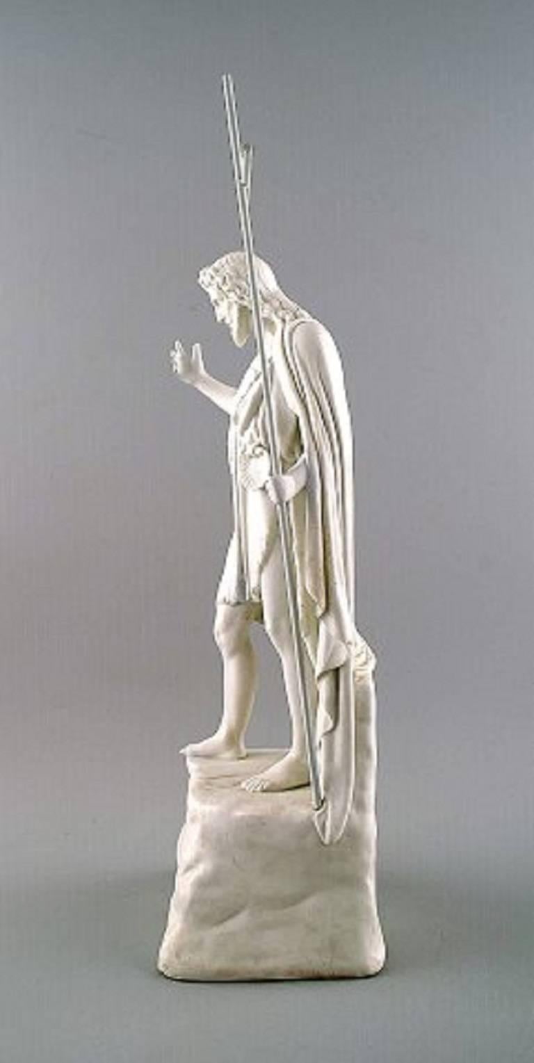 Bing & Grondahl Antique Bisquit figure, Bertel Thorvaldsen, John the Baptist.

Stamped: B&G Eneret.

Measures: 45 cm. X 15 cm. (Incl. Cross).

John the Baptist's Preaching. Comprising 12 statues and groups, modeled in Rome 1821-1822.