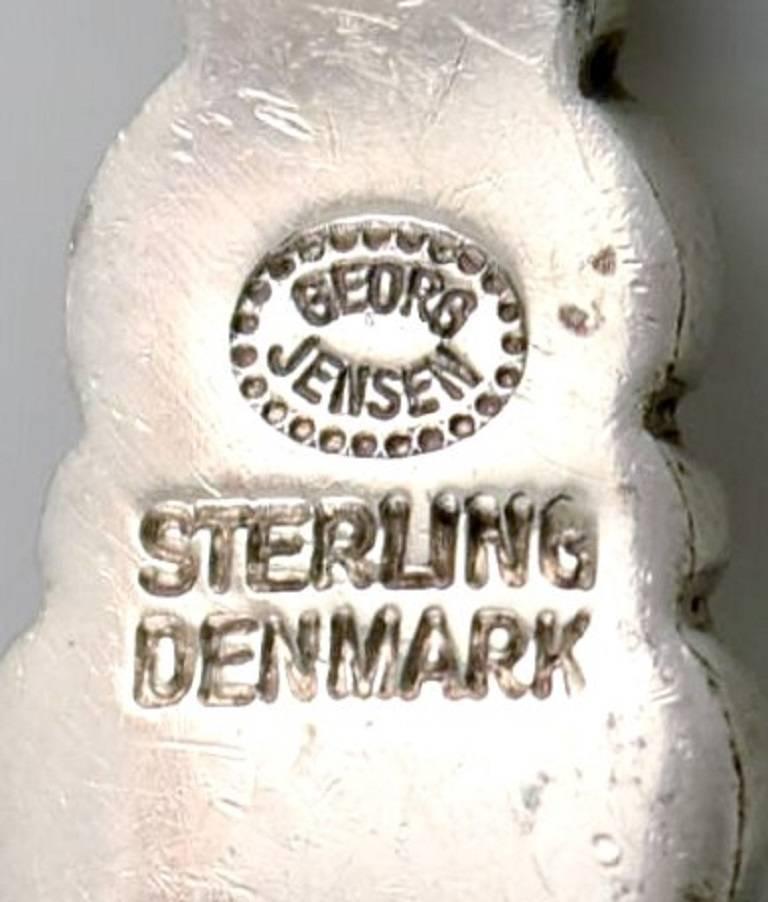 Danish Four Georg Jensen Sterling Silver Acanthus, Four Serving Fork