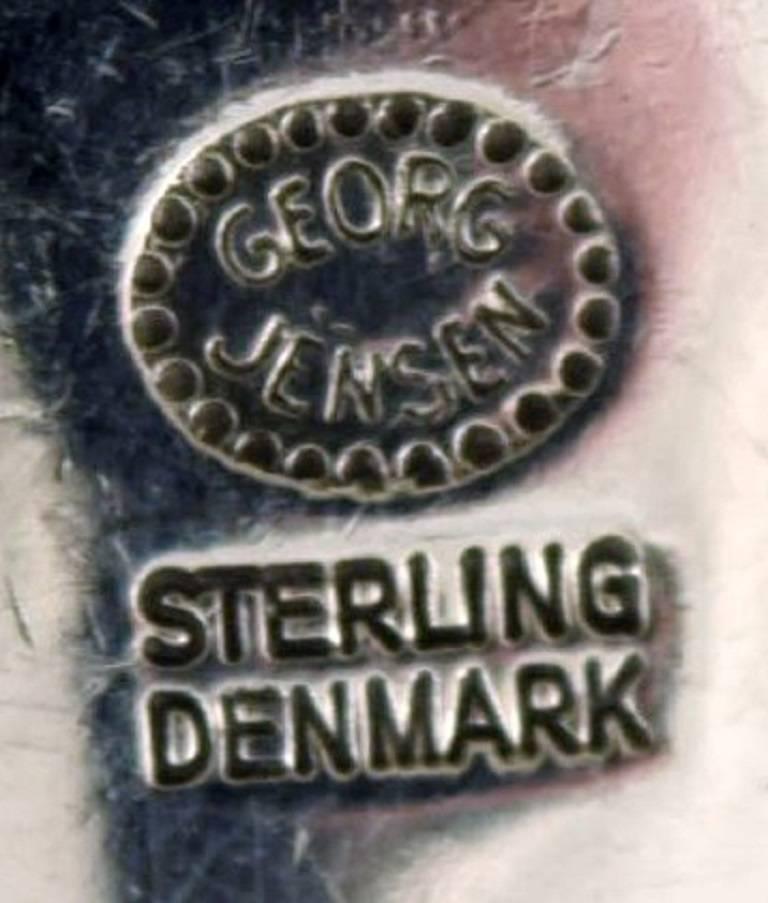 Art Deco Georg Jensen Serving Spoon in Full Sterling Silver, Silverware, Acanthus For Sale