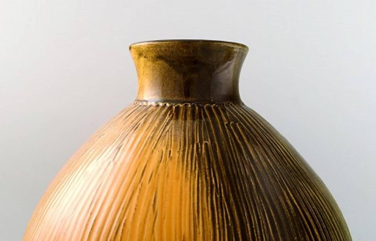 Large Kähler, Denmark, Svend Hammershøi/Hammershoi, Glazed Floor Vase In Excellent Condition In Copenhagen, DK