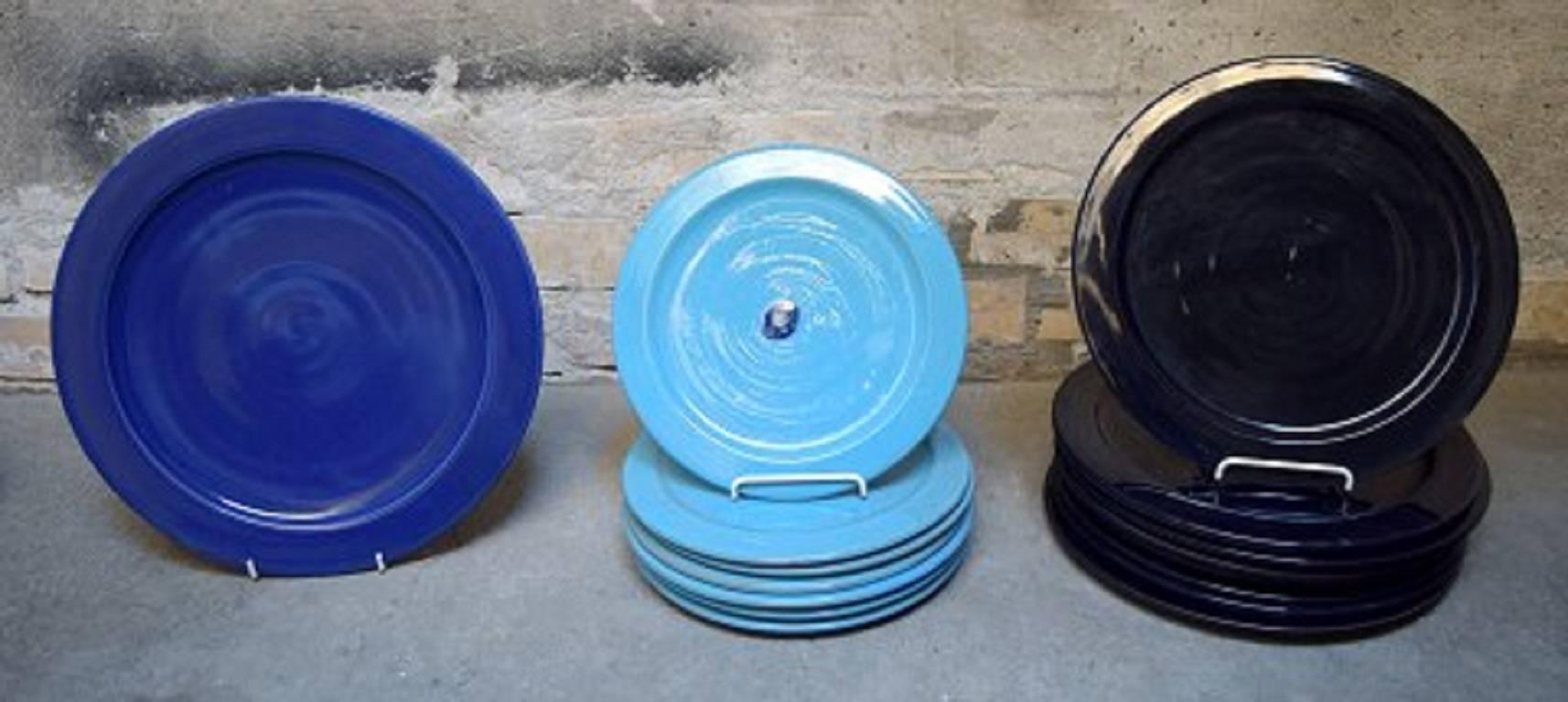 Mid-20th Century Bjorn Wiinblad 'Boheme' Service of Glazed Earthenware Decorated in Blue Colors For Sale