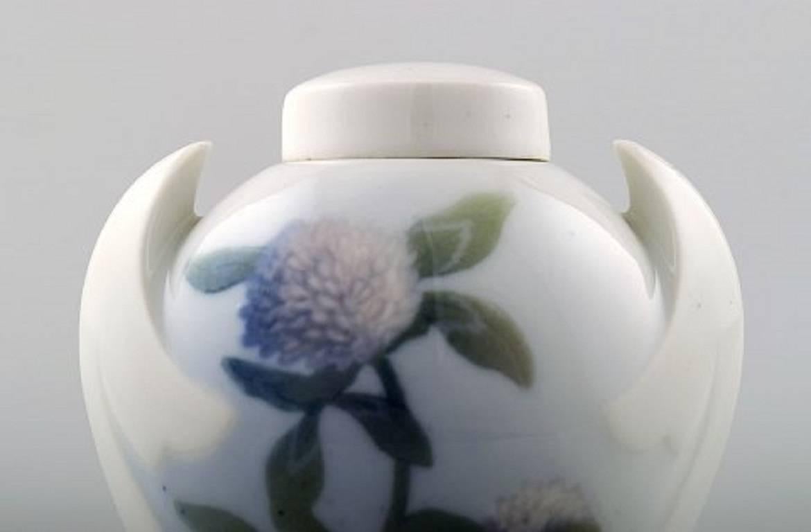 Danish Art Nouveau Vase in Porcelain, B & G, Bing & Grondahl, Decorated with Flowers