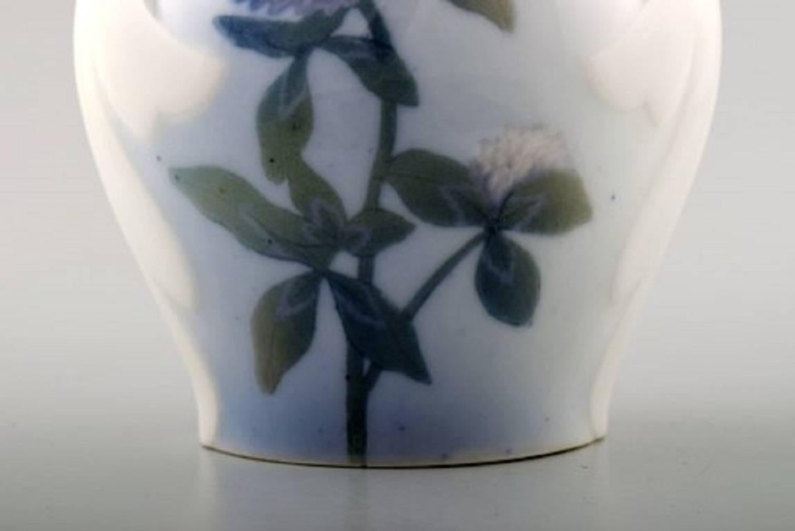 Art Nouveau Vase in Porcelain, B & G, Bing & Grondahl, Decorated with Flowers In Excellent Condition In Copenhagen, DK