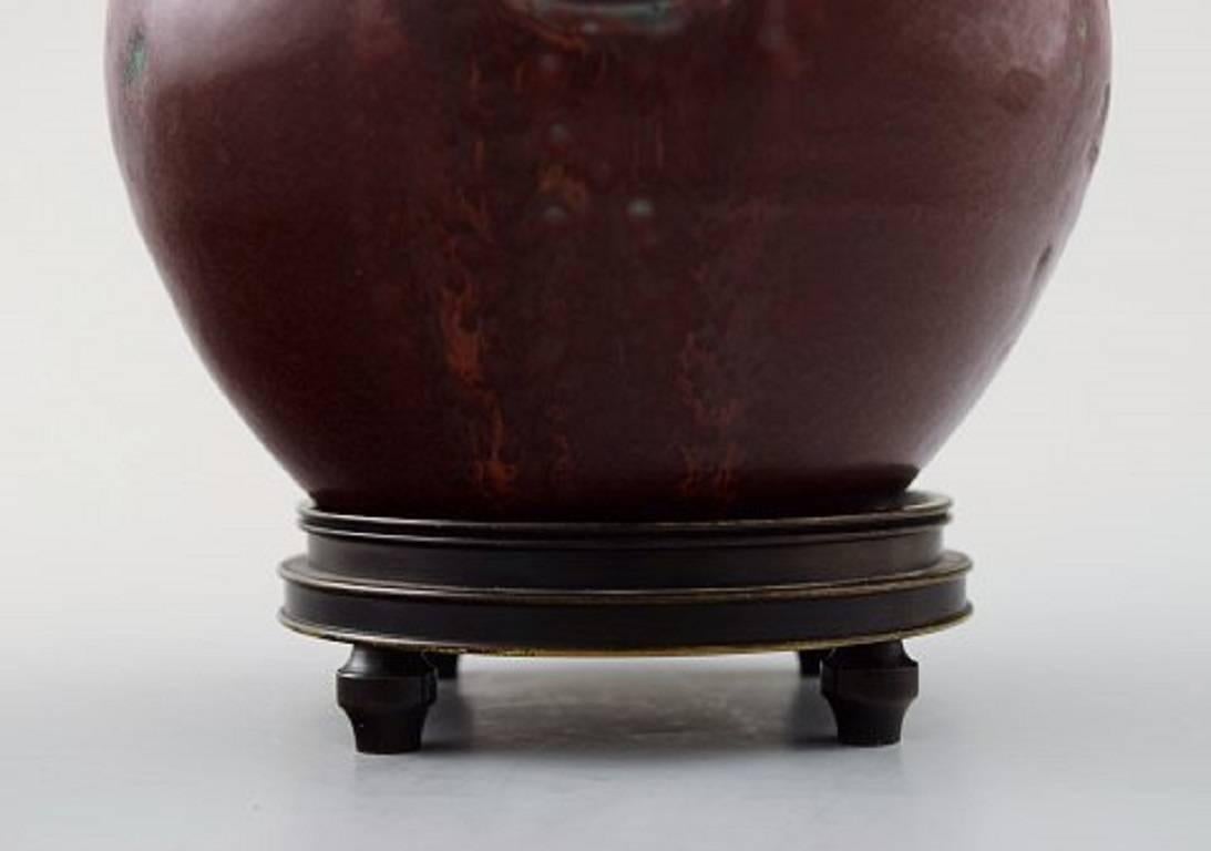 Danish Unique Jais Nielsen, Knud Andersen, a Small Circular Stoneware Jar with Lid