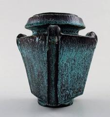 Svend Hammershøi for Kähler, Denmark, Glazed Stoneware Art Pottery Vase, 1930s