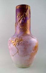 Clément Massier for Juan Golf, Large French Art Nouveau Floor Vase in Ceramic