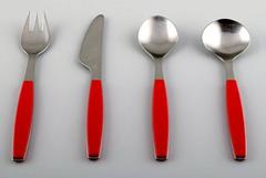 Complete Service for 12 P., Henning Koppel. Strata Cutlery, Stainless Steel