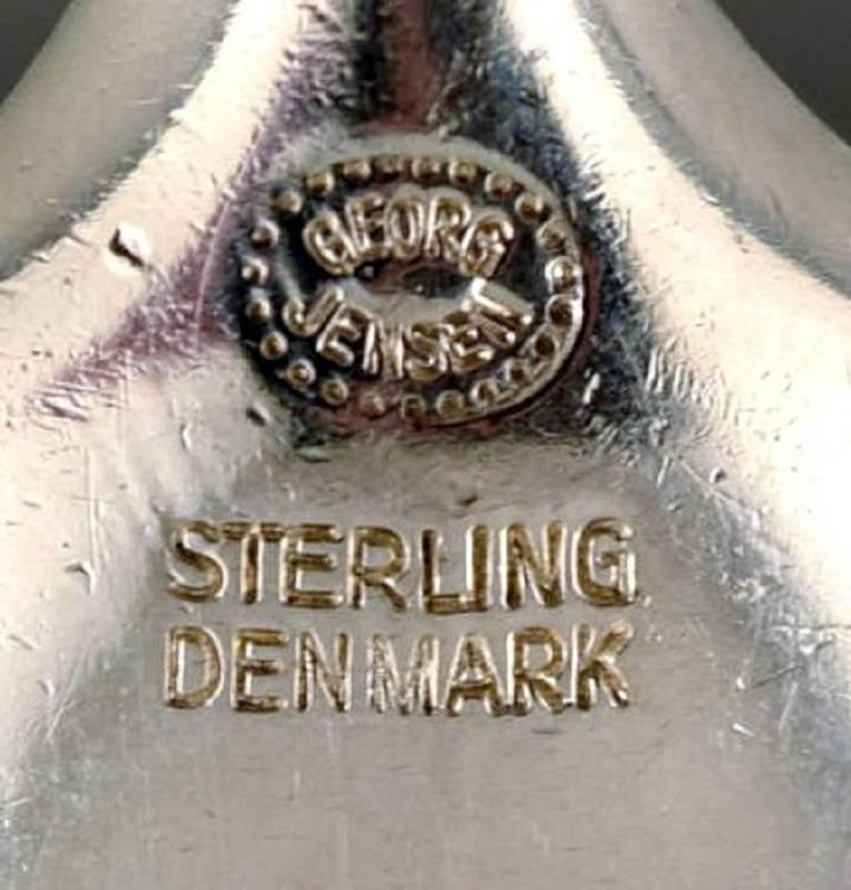 Scandinavian Modern Georg Jensen Sterling Silver 'Cypress' Cutlery, Service, 26 Parts for Six Person