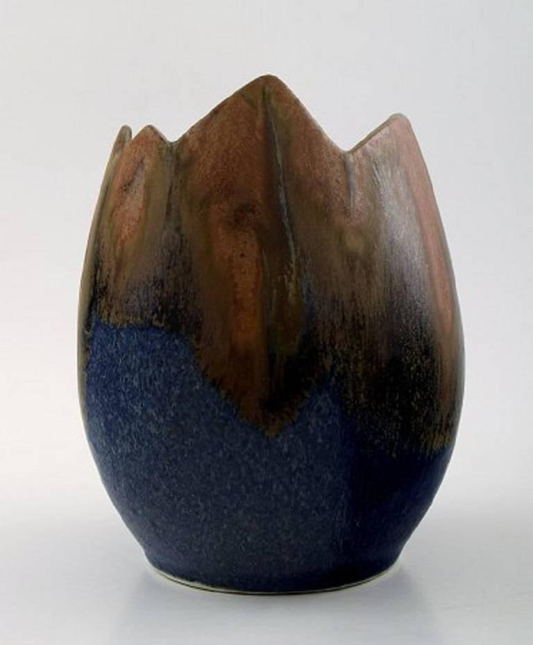 Moderne Collection de vases en poterie d'art française avec couvercle, boîtes à couvercle, Denbac en vente