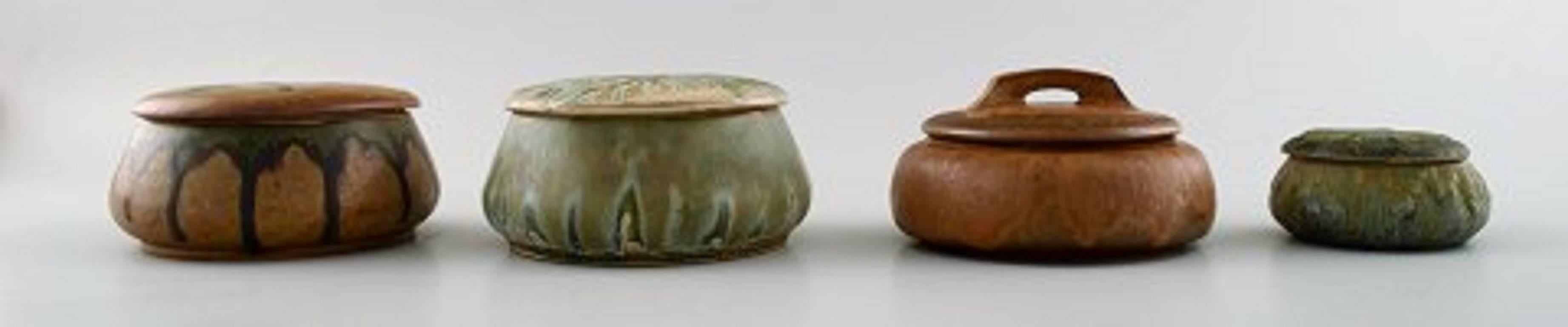 Collection de vases en poterie d'art française avec couvercle, boîtes à couvercle, Denbac Excellent état - En vente à Copenhagen, DK