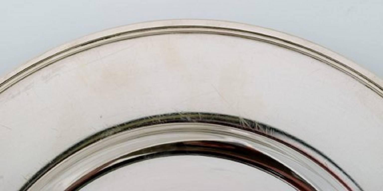 Art Deco Four Evald Nielsen, Denmark Cover Plates in Hammered Sterling Silver For Sale