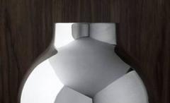 Olivia Herms for Skultuna, Large Boule Vase, Silver Plated Brass